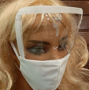 Face Mask with Shield and Filter Pocket